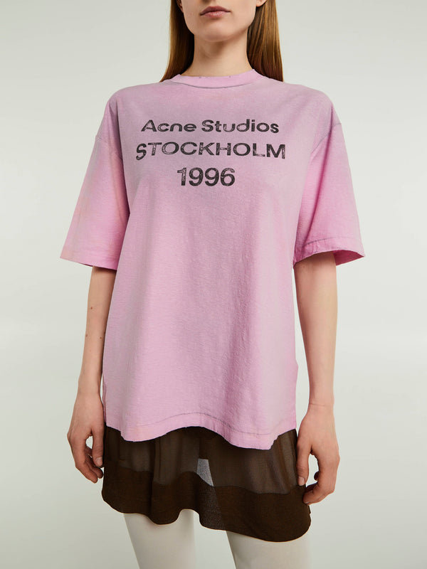stoy Relaxed Fit Logo T-Shirt in Cotton Candy Pink
