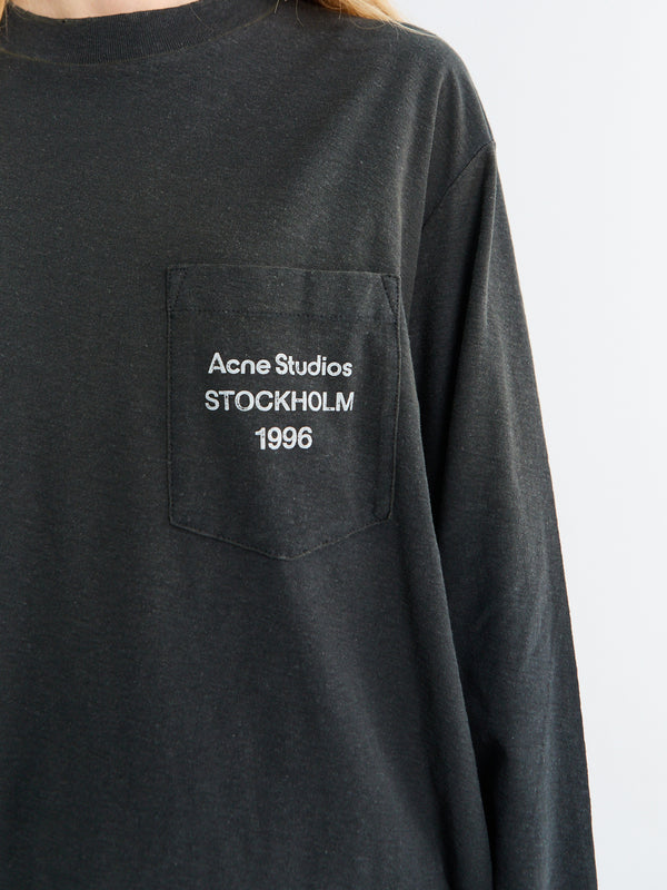 Stoy Relaxed Fit Logo T-Shirt In Faded Black