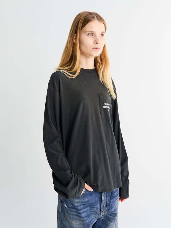 Stoy Relaxed Fit Logo T-Shirt In Faded Black