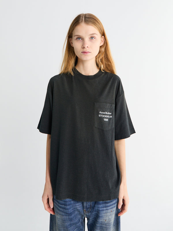 Stoy Relaxed Fit Logo T-Shirt In Faded Black