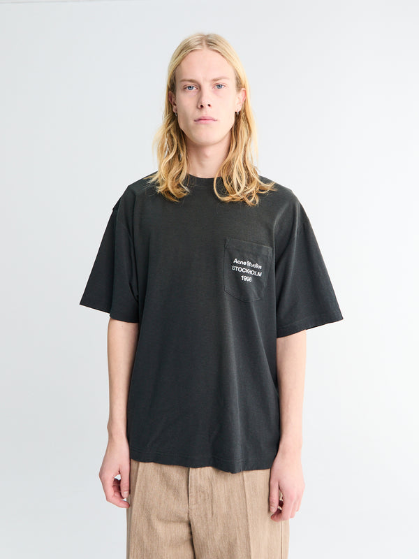stoy Relaxed Fit Logo T-Shirt in Faded Black
