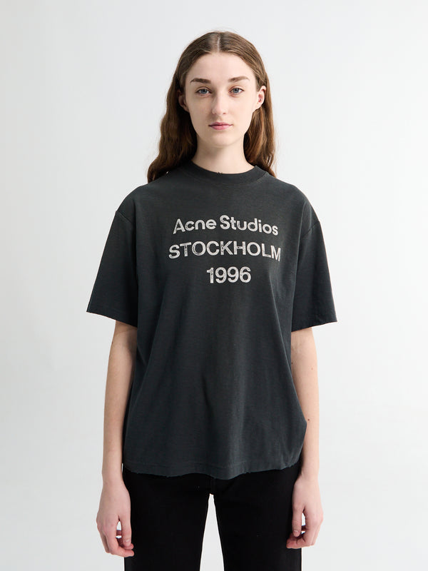 Stoy Relaxed Fit Logo T-Shirt In Faded Black