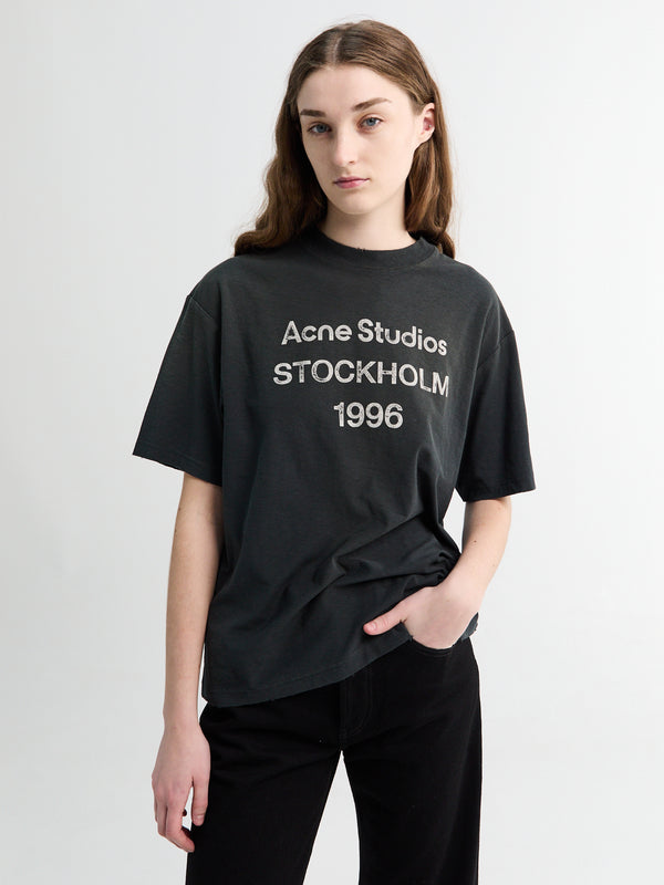 stoy Relaxed Fit Logo T-Shirt in Faded Black