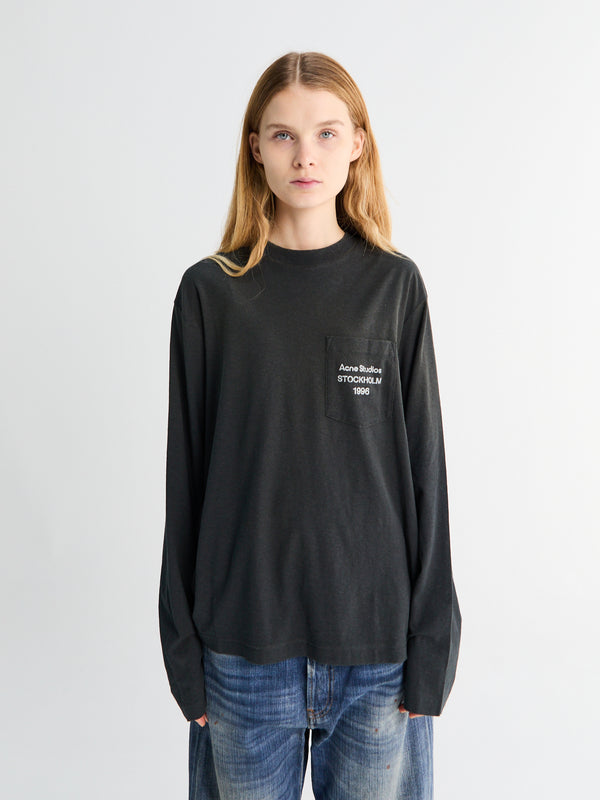 stoy Relaxed Fit Logo T-Shirt in Faded Black