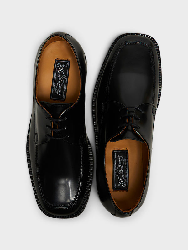 Stoy Reunion Derby Shoes In Black Polido