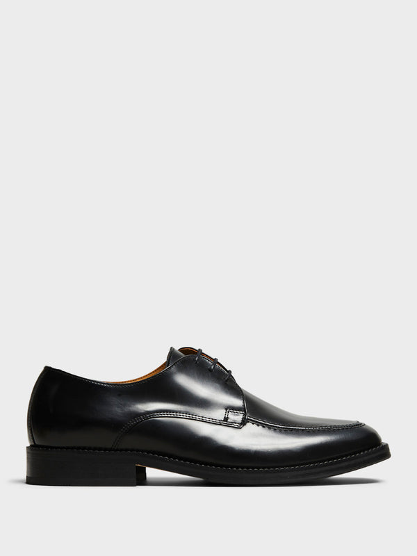 stoy Reunion Derby Shoes in Black Polido