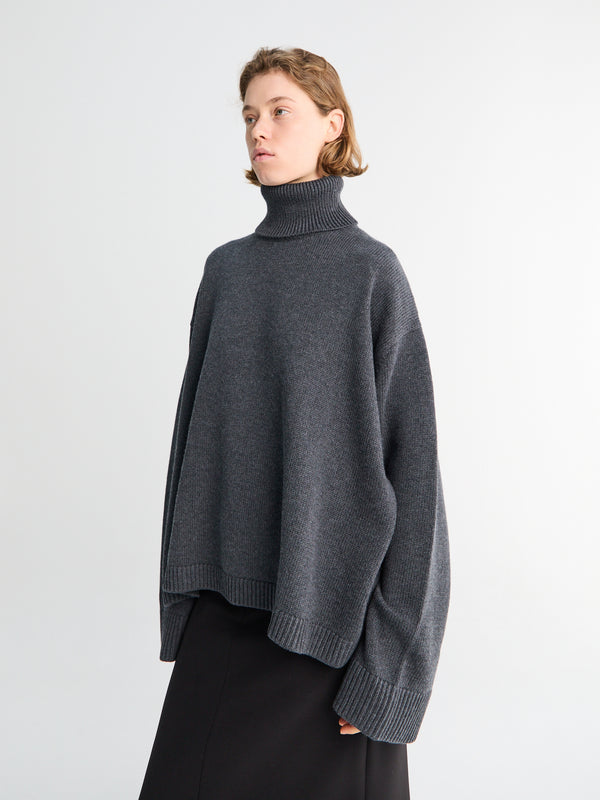 stoy Rhea Trapeze Turtleneck in Charcoal