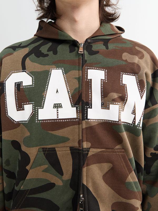 stoy Rhinestone Hoodie In Camo