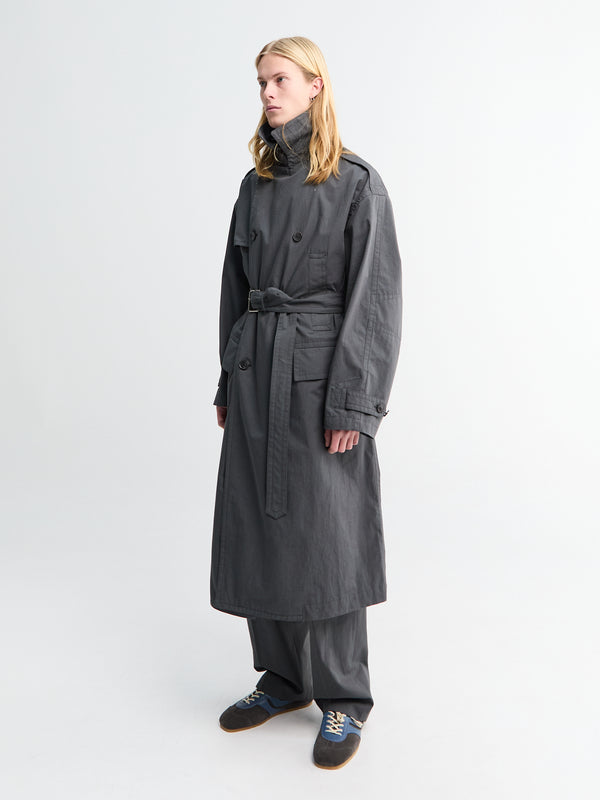 Stoy Robert Long Coat In Dark Grey