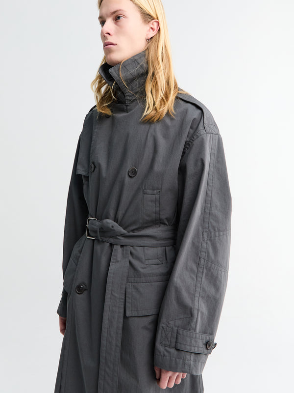 Stoy Robert Long Coat In Dark Grey