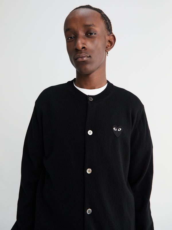 stoy Round-Neck Black Emblem Knit in Black