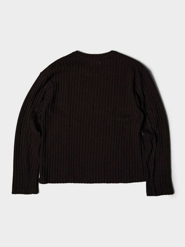 Stoy Round Neck Sweater In Dark Brown Ajour Stripe
