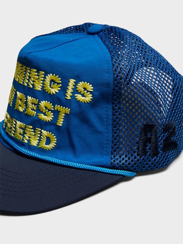 Stoy Running Is My Best Friend Trucker Cap In Blue