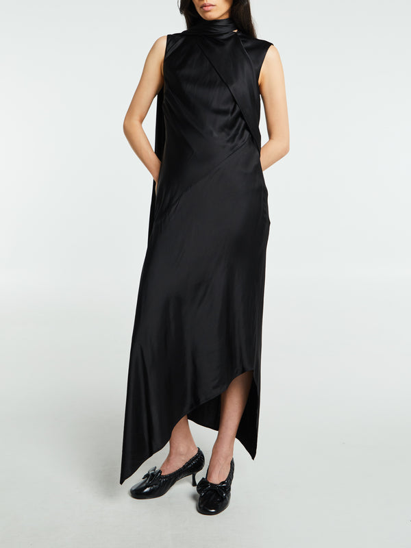 Stoy Satin Dress In Black