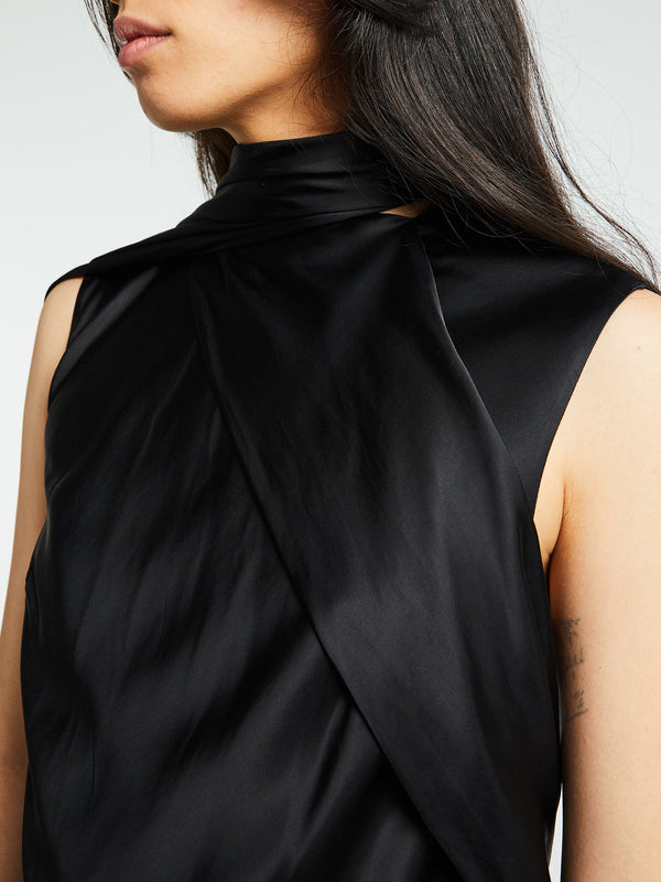 Stoy Satin Dress In Black