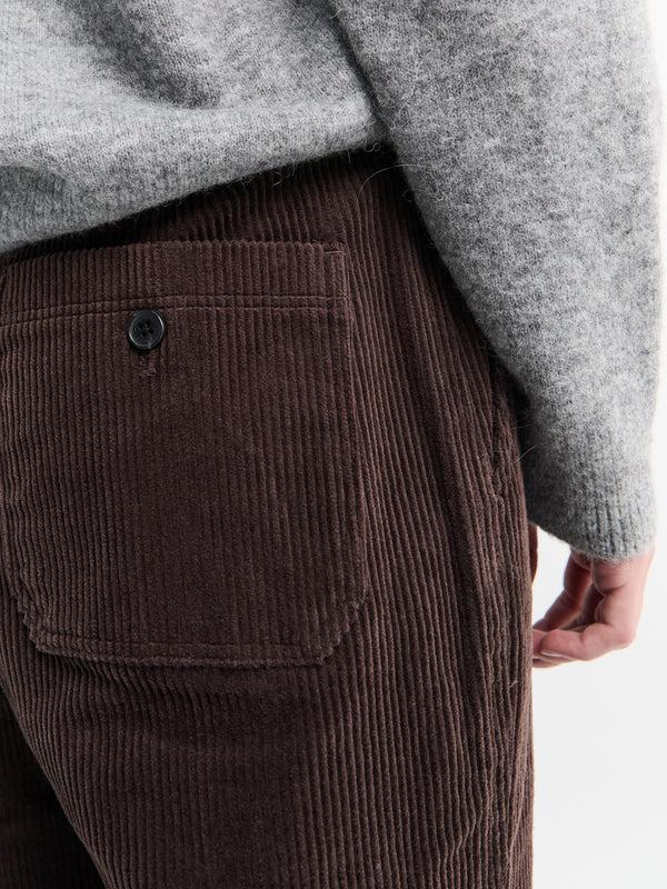 Stoy Semi-Wide Corduroy Slacks In Brown