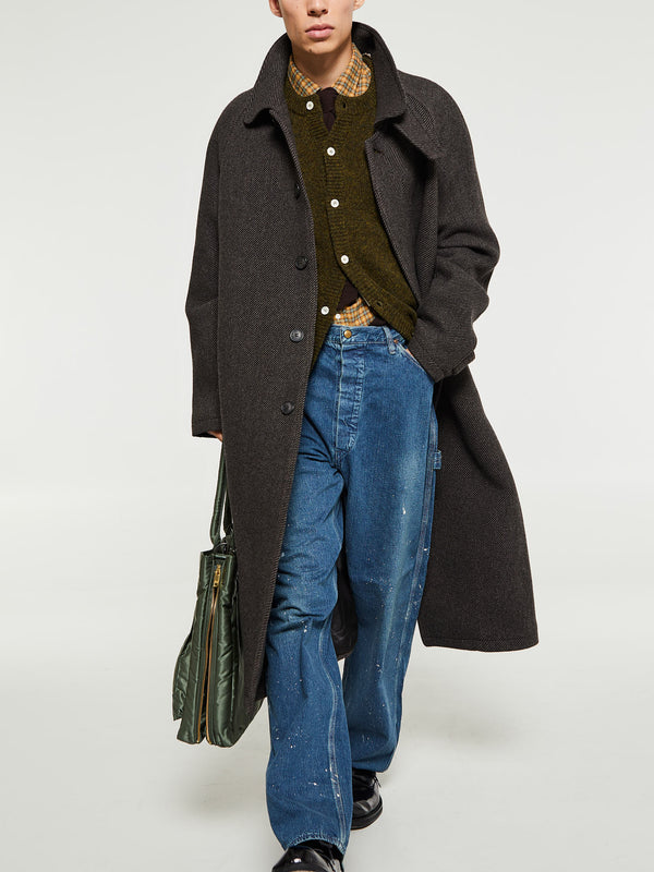 Stoy Shetland Cardigan In Pine Shadow