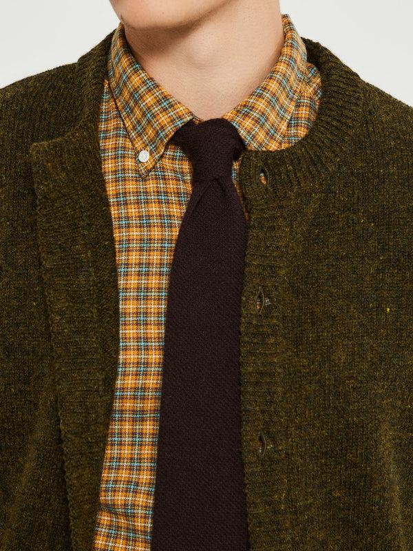 Stoy Shetland Cardigan In Pine Shadow