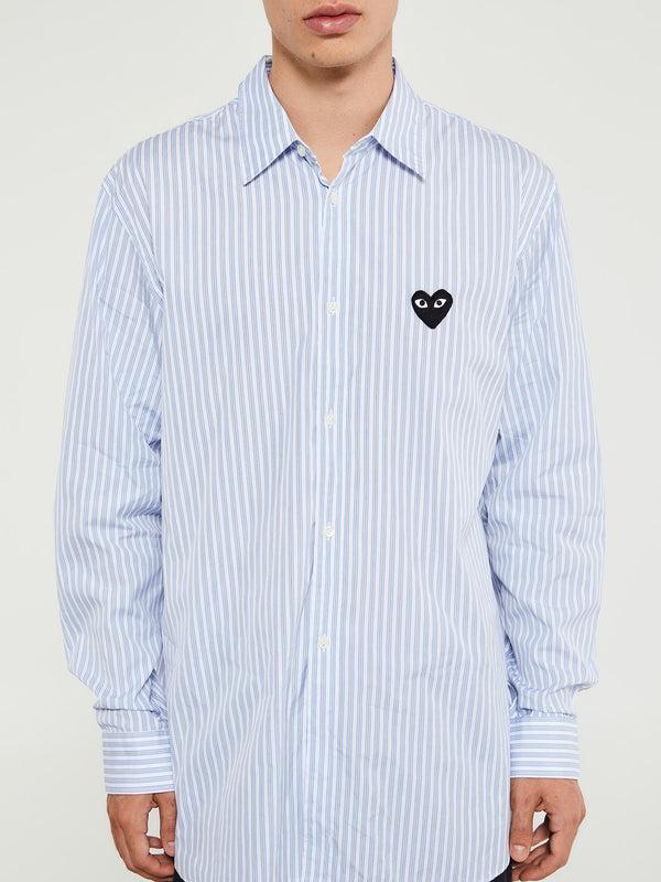 Stoy Shirt With Black Emblem In Blue