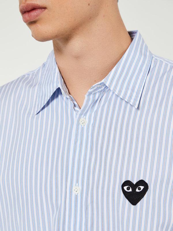 Stoy Shirt With Black Emblem In Blue