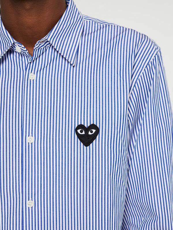 Stoy Shirt With Black Emblem In Blue