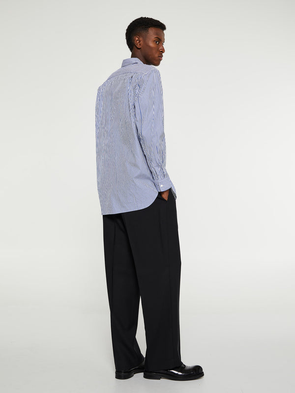 Stoy Shirt With Black Emblem In Blue