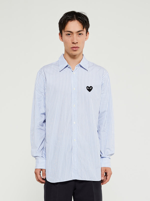 stoy Shirt with Black Emblem in Blue