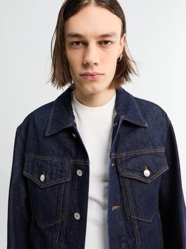 Stoy Short Denim Jacket In Indigo