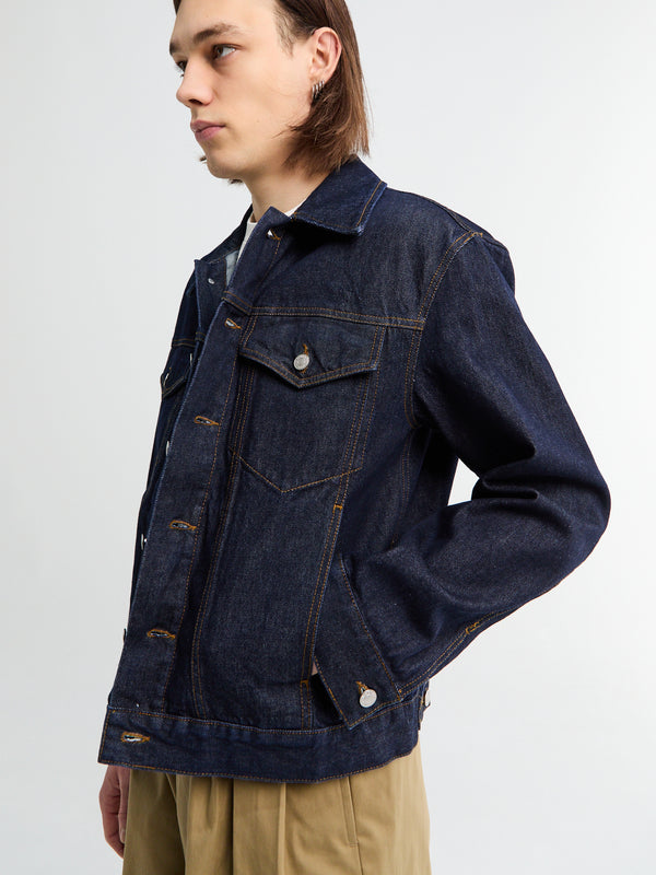 Stoy Short Denim Jacket In Indigo