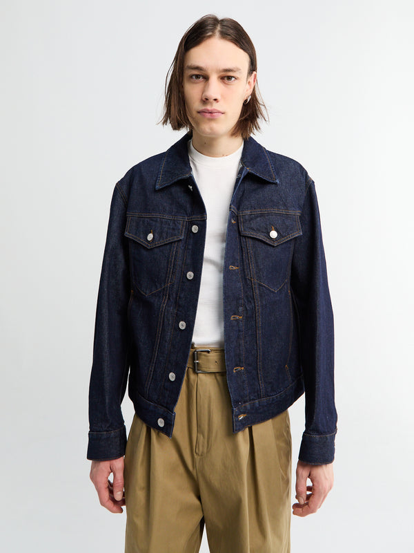 stoy Short Denim Jacket in Indigo