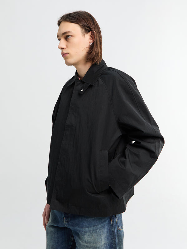 Stoy Short Raglan Coat In Black