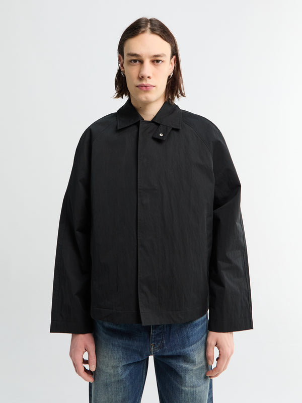 stoy Short Raglan Coat in Black