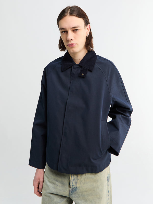 Stoy Short Raglan Coat In Navy