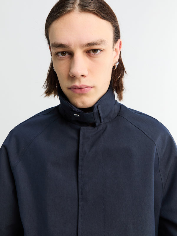 Stoy Short Raglan Coat In Navy