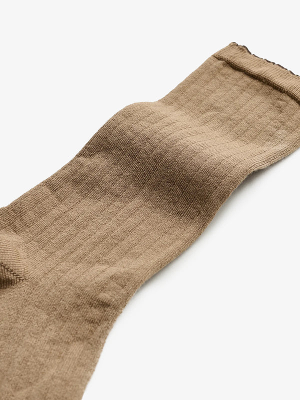 Stoy Silk Rib Socks In Golden Light