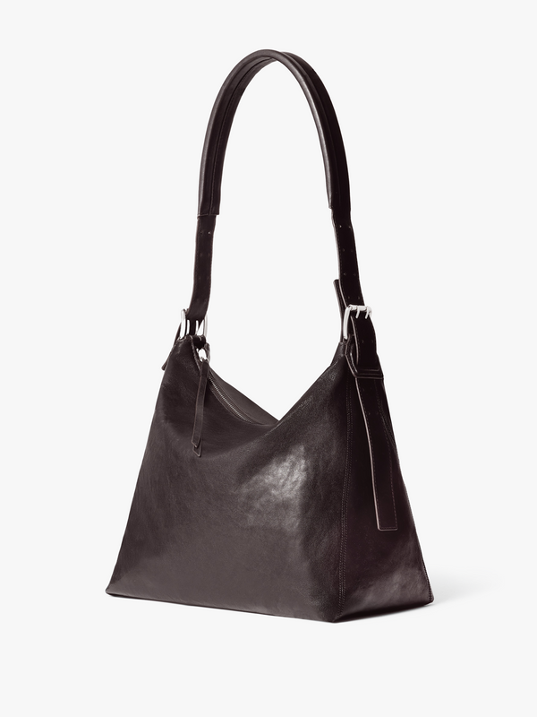Stoy Small Belted Hobo Bag In Dark Chocolate