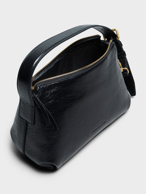 Stoy Small Leather Shoulder Bag In Black