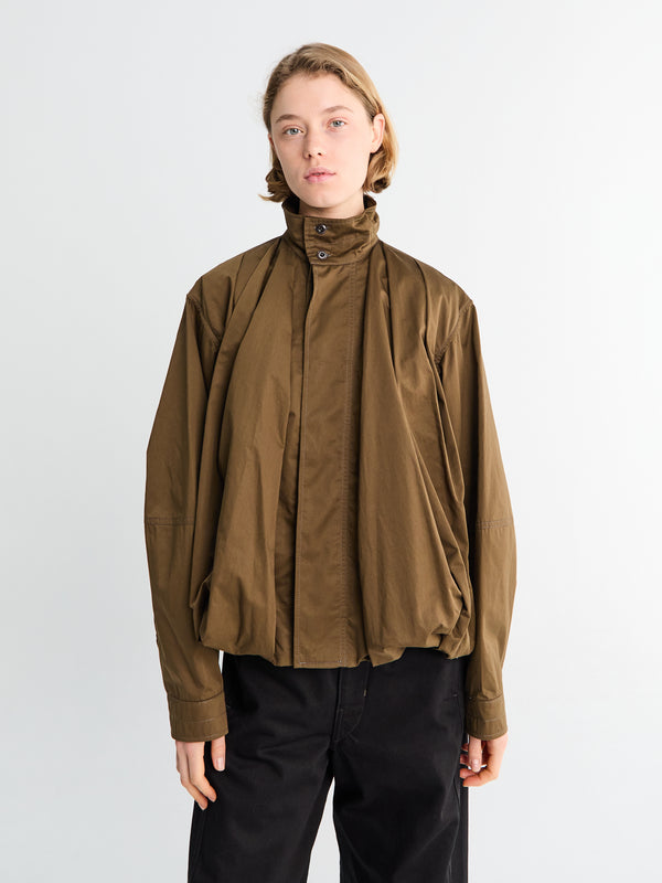 Stoy Soft Pleated Blouson Jacket In Bronze