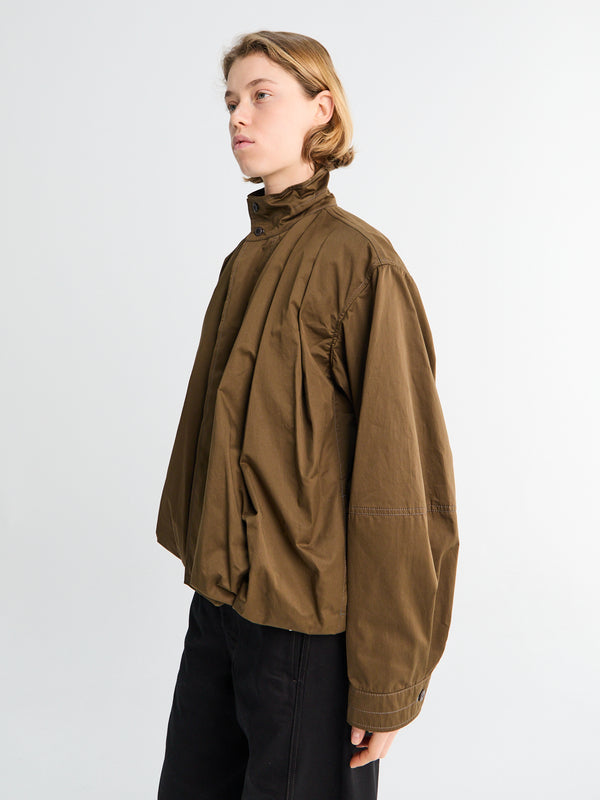 Stoy Soft Pleated Blouson Jacket In Bronze