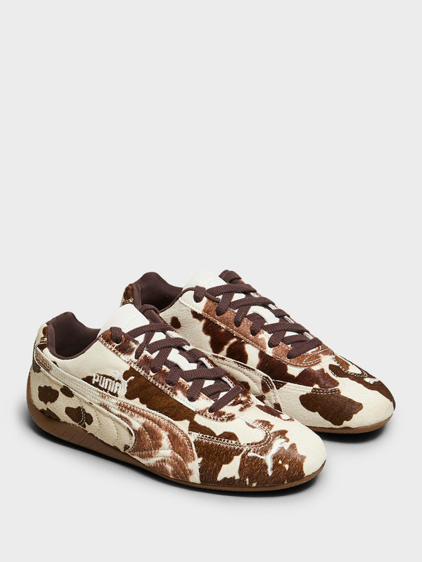 Stoy Speedcat Cow Sneakers In Chocolate Brown-Gum