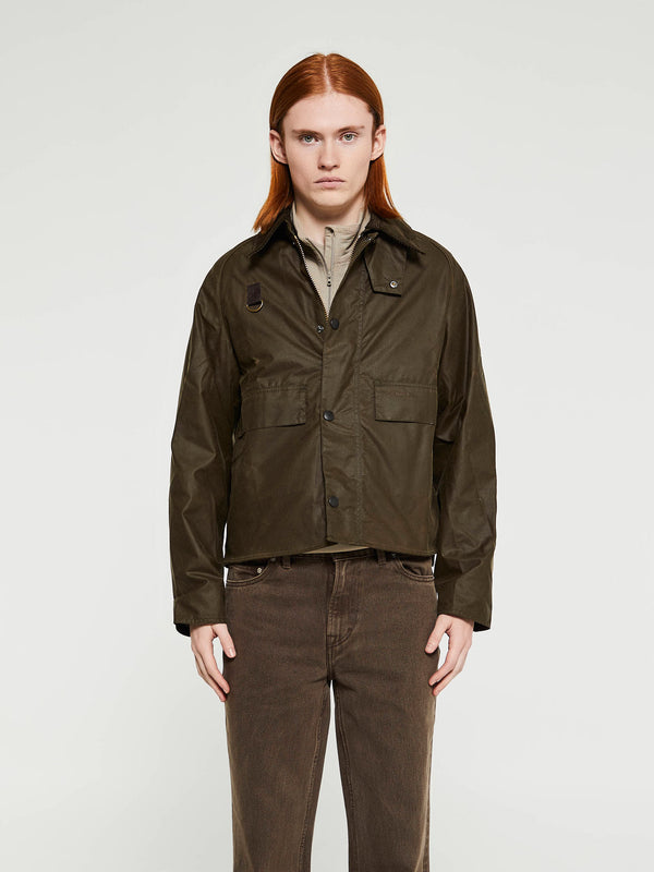 Stoy Spey Wax Jacket In Olive