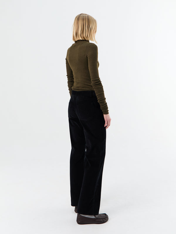 Stoy Straight Cord Trousers In Black