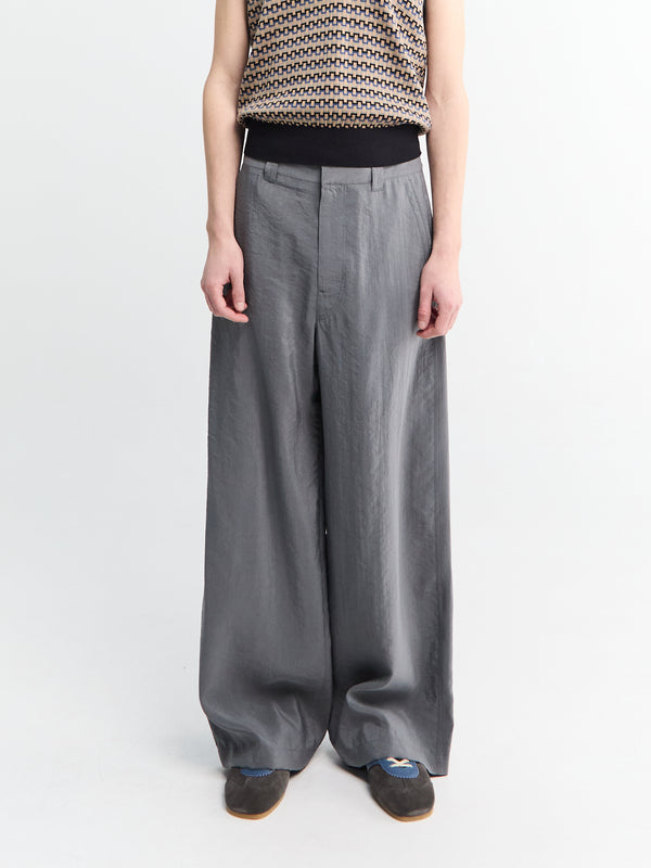 Stoy Straight Tailored Pants In Aluminium