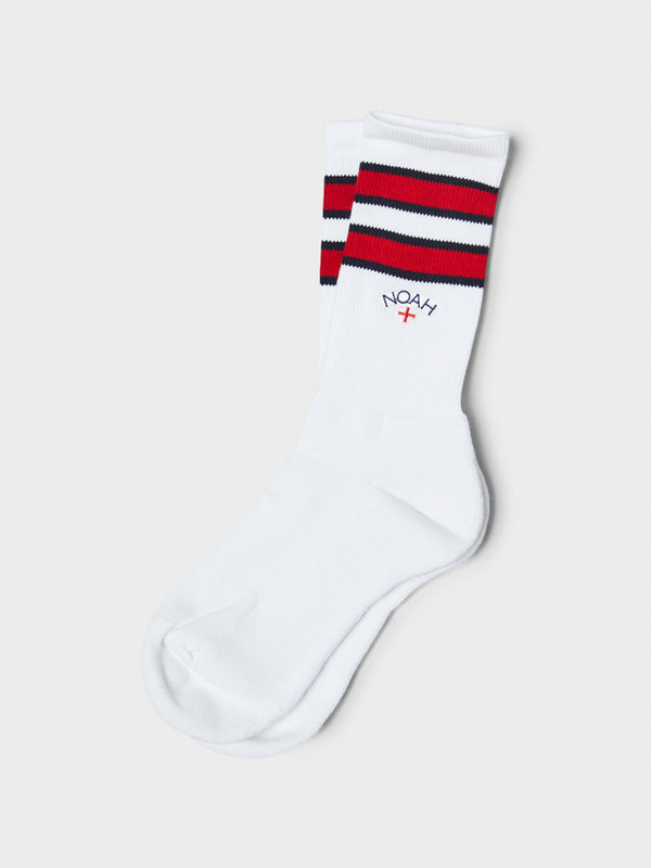 stoy Striped Sock in White Navy and Red
