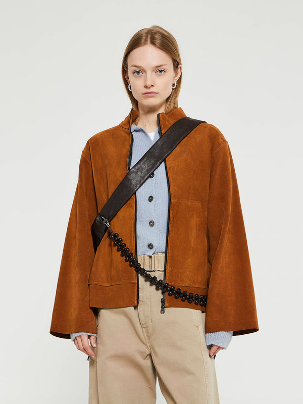 Stoy Suede Anorak Jacket In Cognac