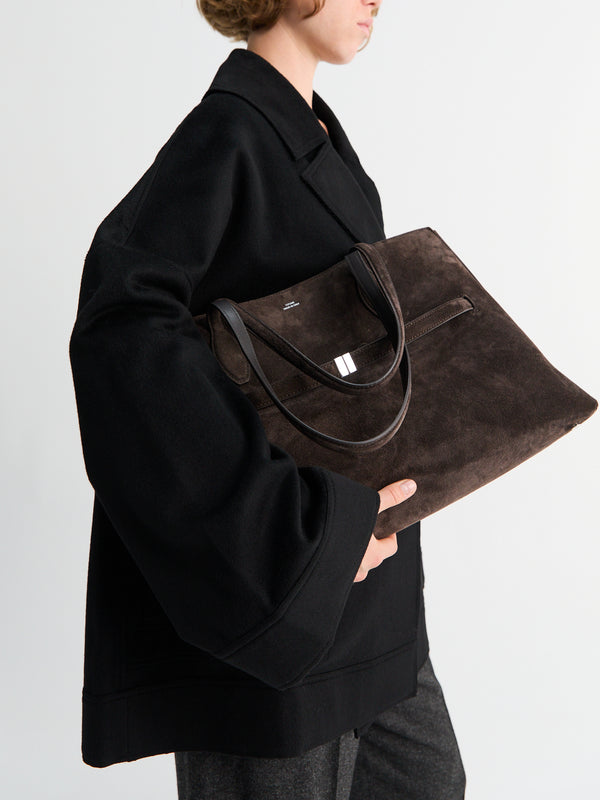 Stoy Suede Lounge Tote Bag In Brown