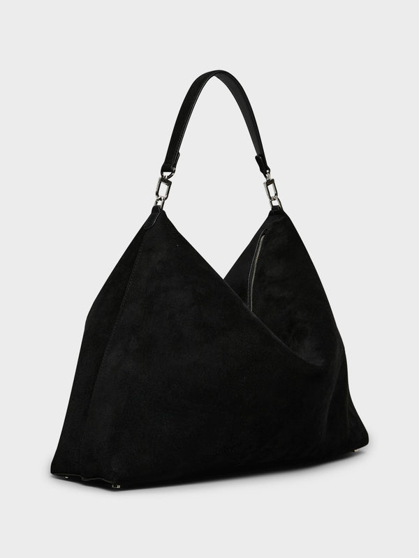 Stoy Suede Scoop Tote Bag In Black
