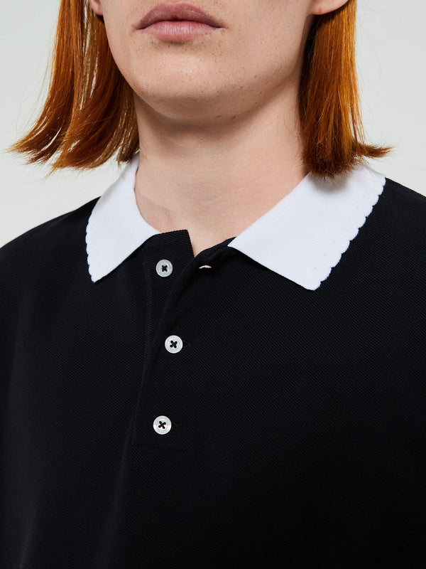 Stoy Summer's Polo Shirt In Black And White