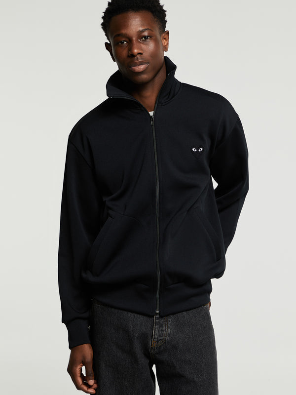 stoy Sweatshirt with Black Emblem in Black