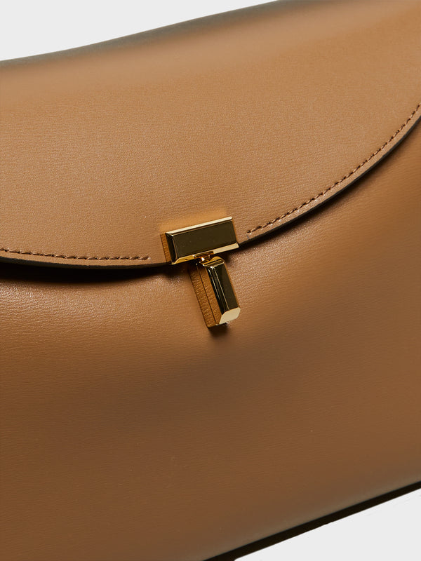 Stoy T-Lock Leather Top Handle Bag In Camel